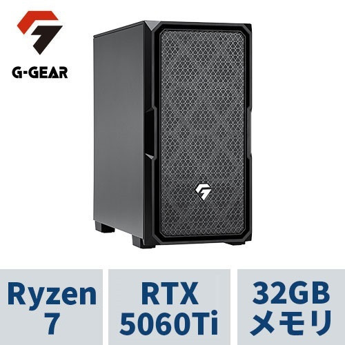 ゲーミングPC GE7A-D257B/NT1 Ryzen7 9800X3D /RTX5060Ti(16GB版) /32GBメモリ /2TB SSD /WiFi+Bluetooth対応