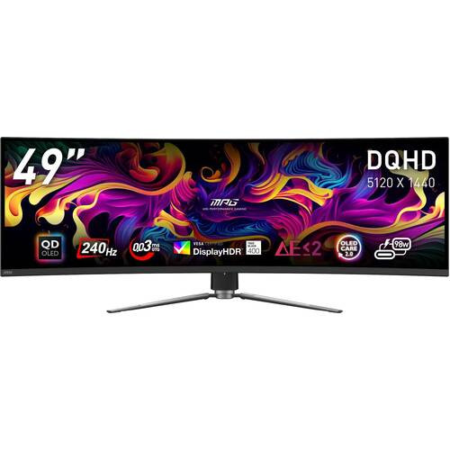 MPG 491CQPX QD-OLED 49インチ DQHD 5120x1440 ゲーミングモニター 240Hz 0.03ms 1800R湾曲パネル