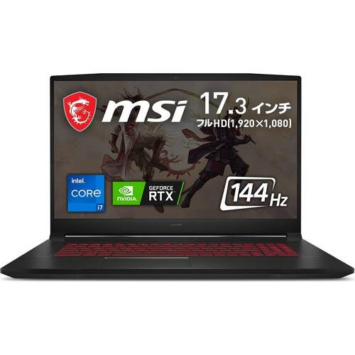 Katana-GF76-11UD-671JP [ 17.3型(144Hz) / フルHD / i7-11800H / RTX3050Ti / RAM:16GB / SSD:512GB / Windows 11 Home / ブラック ]