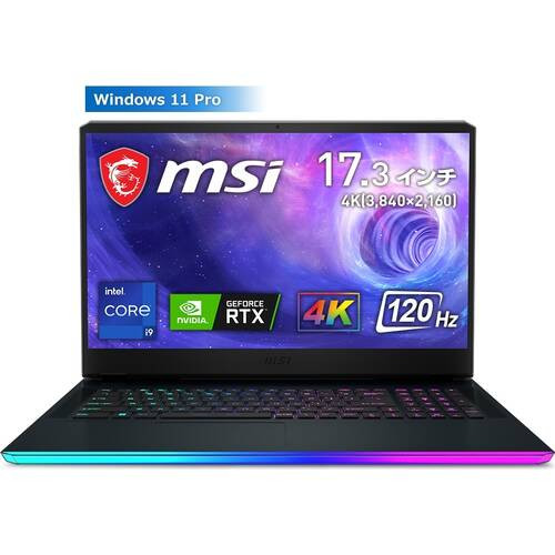 Raider GE76-12UHS-221JP [ 17.3型 (120Hz) / 4K / i9-12900HK / RTX3080Ti / RAM:64GB / SSD:2TB / Windows 11 Pro / チタニウムブルー ]