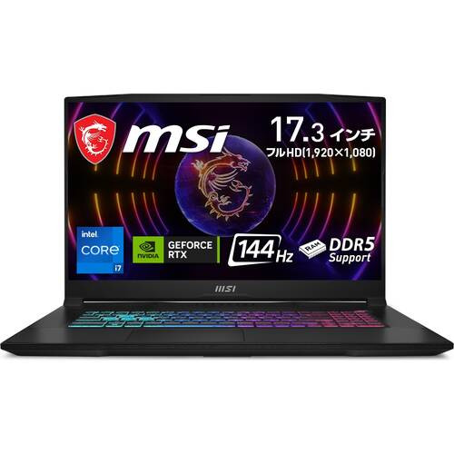 Katana-17-B12VFK-038JP [ 17.3型 / フルHD(144Hz) / i7-12650H / RTX4060 / RAM:16GB / SSD:1TB / Windows 11 Home / ブラック ]