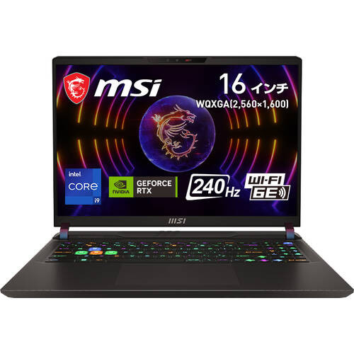 Vector-GP68HX-12VH-779JP [ 16型 / WQXGA (240Hz) / i9-12900HX / RTX4080 / RAM:16GB / SSD:1TB / Windows 11 Home / コスモスグレイ ]