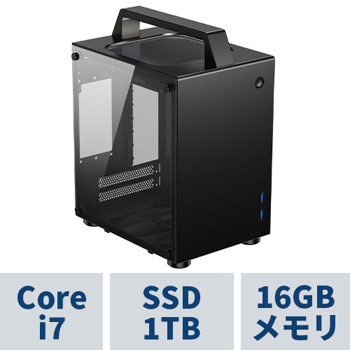 STORM コンパクトPC / TS-I7700MT8B (BLACK) / 両サイドガラスパネル・アルミケース採用