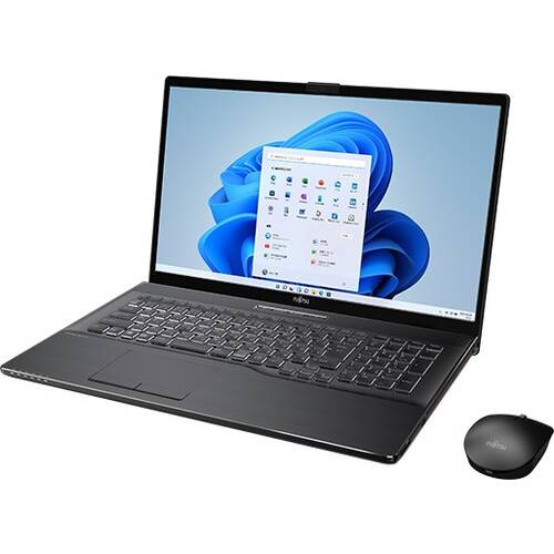 FMVN77F3B FMV LIFEBOOK NH [ 17.3型 / フルHD / Ryzen 7 5700U / RAM:8GB / SSD:512GB / Windows 11 Home / MS Office H&B / ワイヤレスマウス付属 / ブライトブラック ]