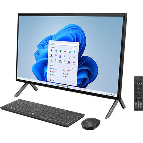 FMVF90H2B ESPRIMO FH [ 27型 / WQHD / i7-1260P / RAM:16GB / SSD:512GB + HDD:1TB / Windows 11 Home / MS Office H&B / ワイヤレスキーボード・マウス付属 / ブラック ]