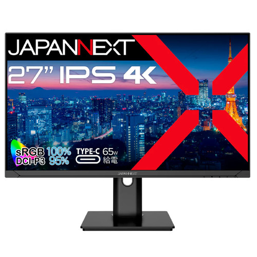 JN-IPS270U-H-C65W 27インチ 4Kモニター IPSパネル 広色域 Type-C 65W給電