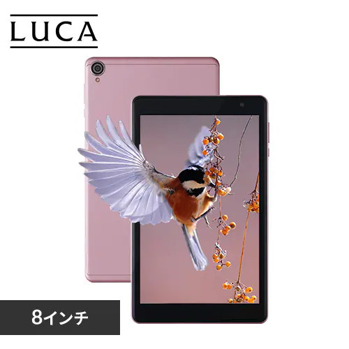 タブレットPC LUCA TE08D1M64-KV1P [8型 /UNISOC T606 /RAM:4GB /ストレージ:64GB /WXGA タッチパネル /Android /Wi-Fi /ピンク]